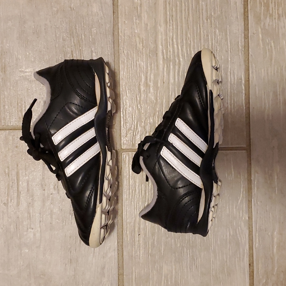 Adidas Traxion Turf Black and White Kids Soccer Shoes - Picture 2 of 4